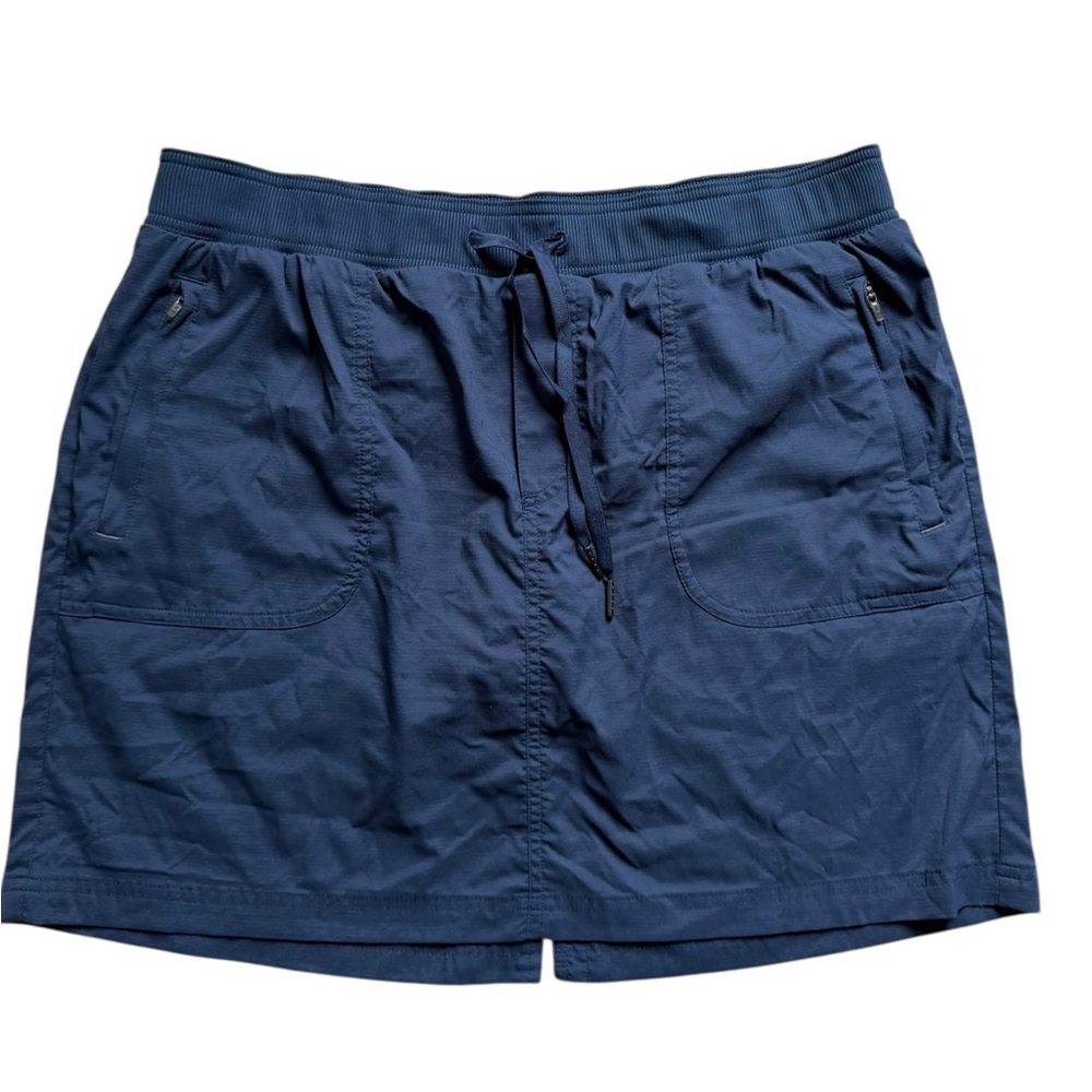 L.L. Bean Women’s Vista Camp Skort Large Navy Stretch Outdoor Hiking Athleisure